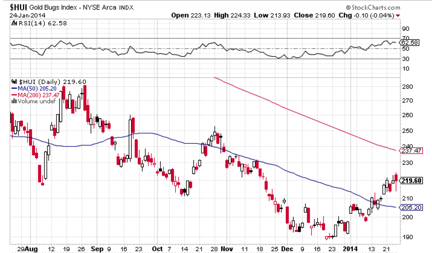 HUI Gold Bugs jan 25