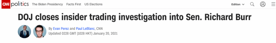 DOJ closes insider trading investigation