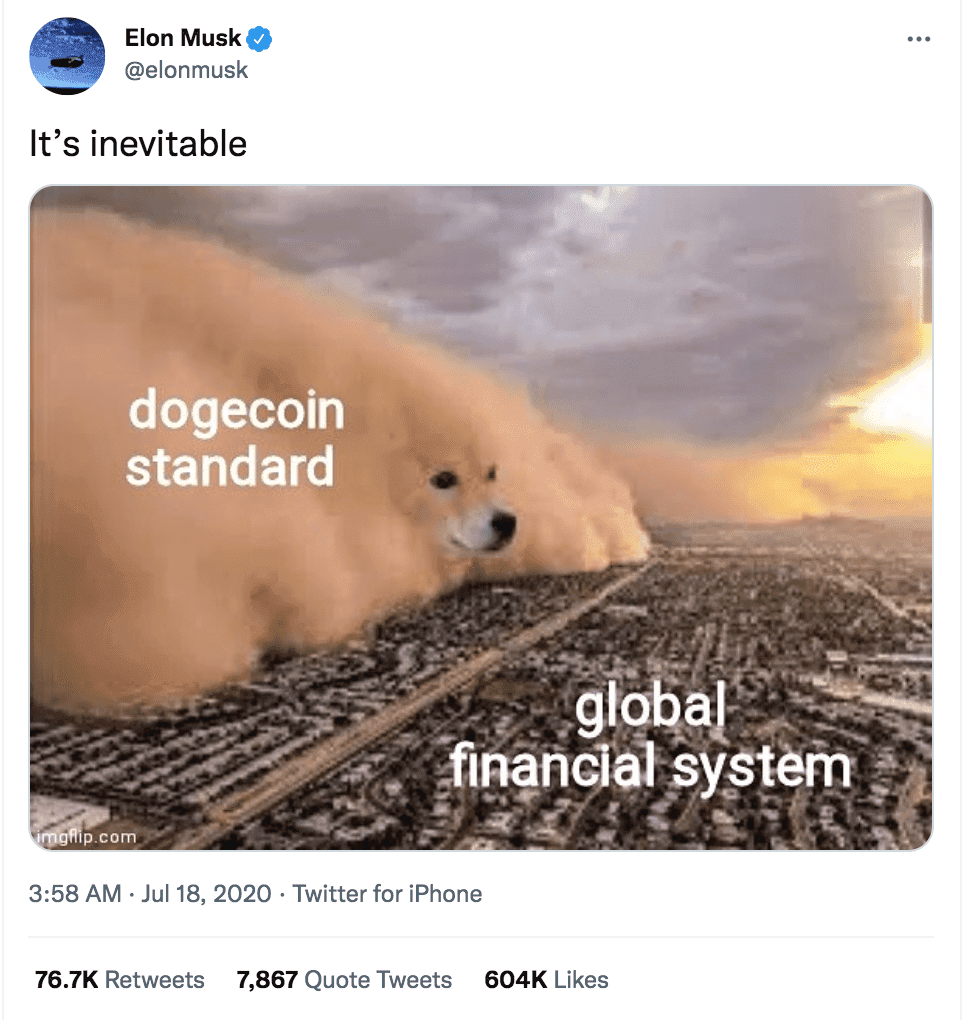 Elon Musk Dogecoin Tweet