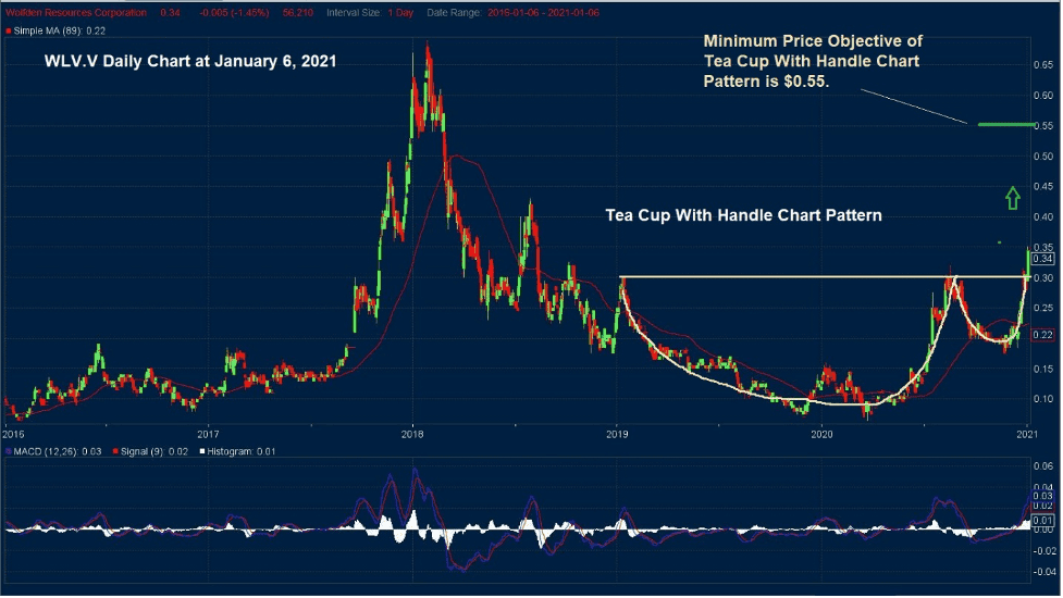 Wolfden Resources Daily Stock Chart 2 Jan 2021