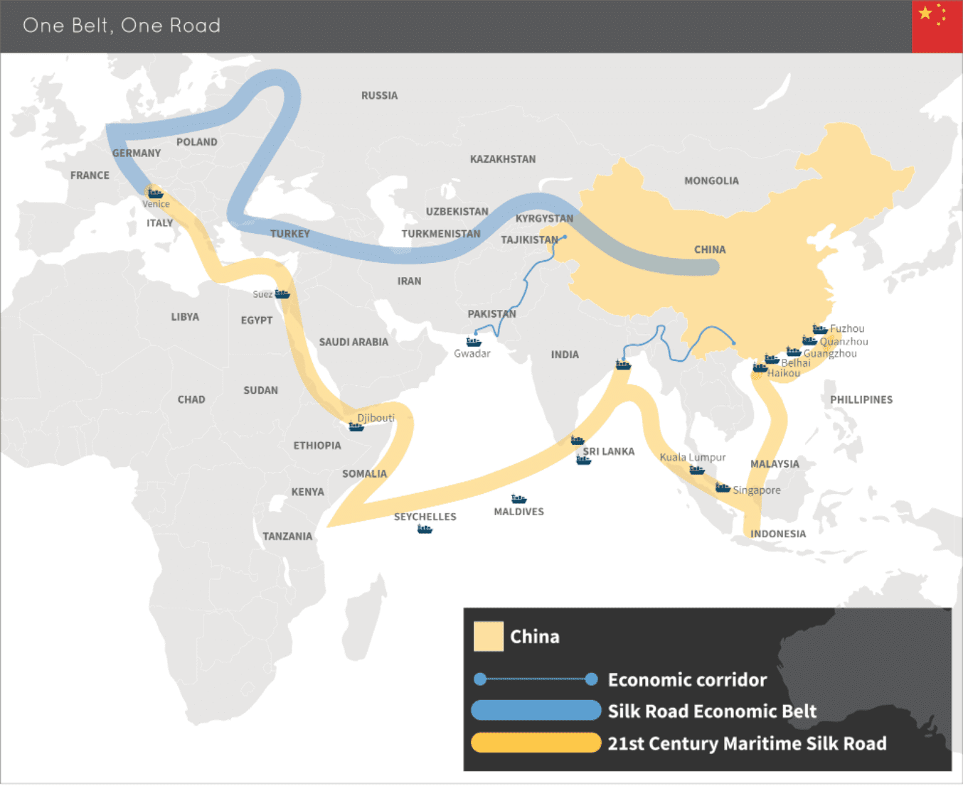 china silk road map