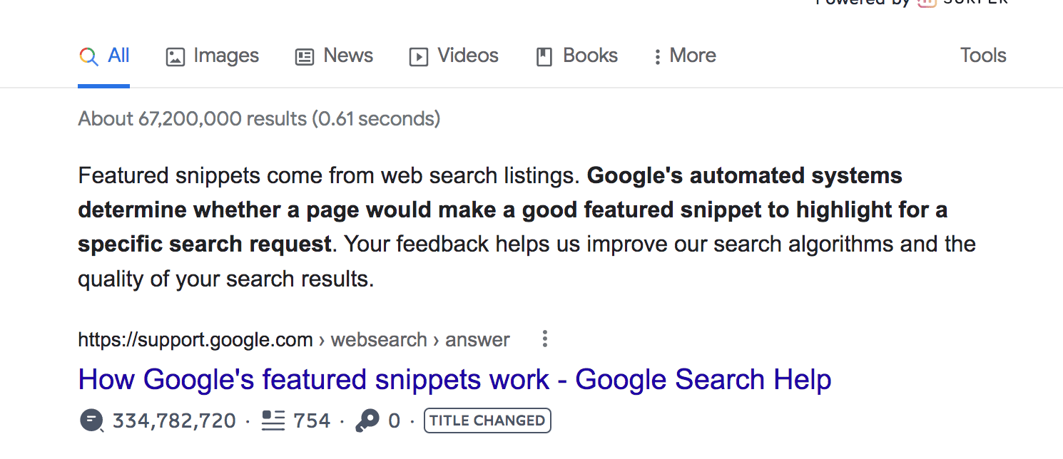 Google Answers snippet