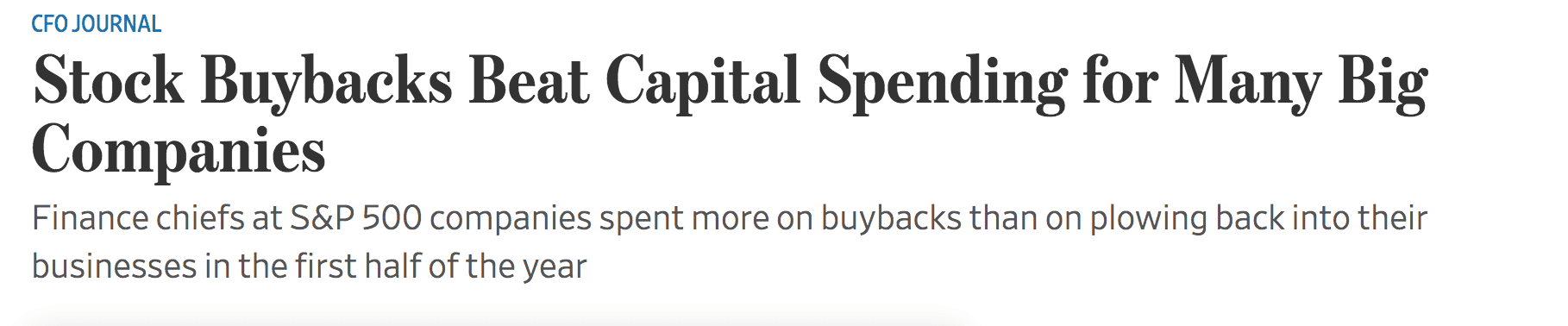 Stock buybacks headline