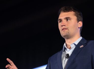 Charlie Kirk speaking with attendees at the 2019 Teen Student Action Summit hosted by Turning Point USA at the Marriott Marquis in Washington, D.C.