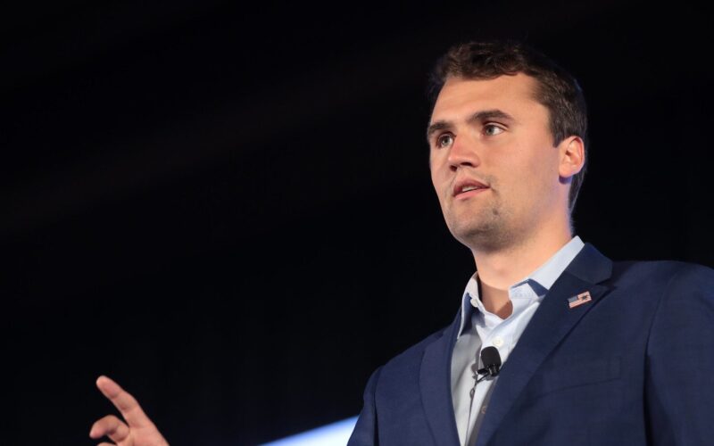 Charlie Kirk speaking with attendees at the 2019 Teen Student Action Summit hosted by Turning Point USA at the Marriott Marquis in Washington, D.C.